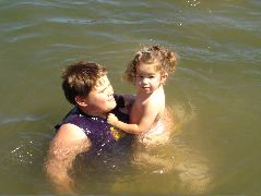 In the water with Bobby (Carter's name for Cooper)