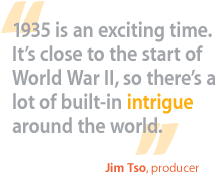 1935 is an exciting time. It's close to the start of World War II, so there's a lot of built-in intrigue around the world.