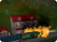 Train crashing.