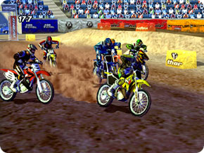bikers racing for the lead.