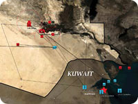Map of Kuwait.