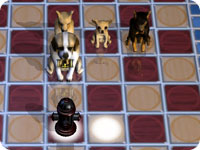 Canine chess pieces.