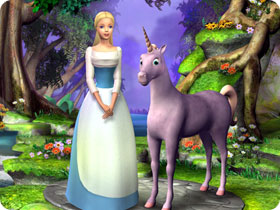 Barbie with a unicorn.