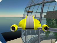 Yellow flying vehicle.