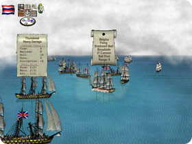 Ships enaged in battle.