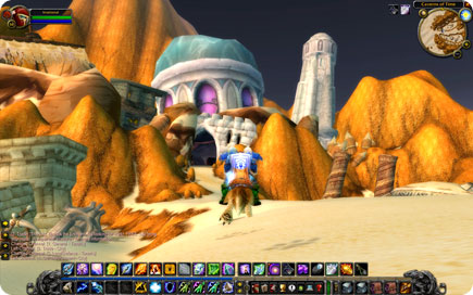 Draenei in a rocky desert region.