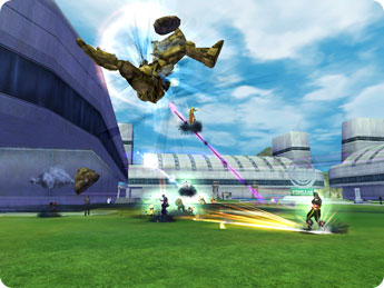 Player catapulted through the air.