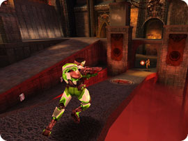 Players shooting weapons.