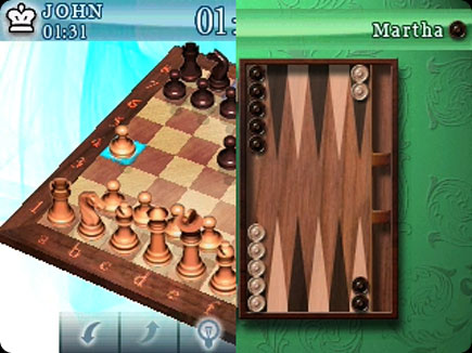 Chess & Backgammon gameplay area.