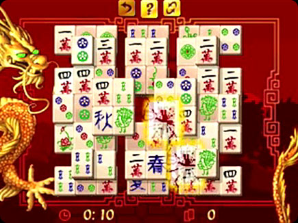 Mahjong gameplay area.
