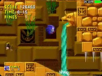 Sonic The Hedgehog gameplay area.