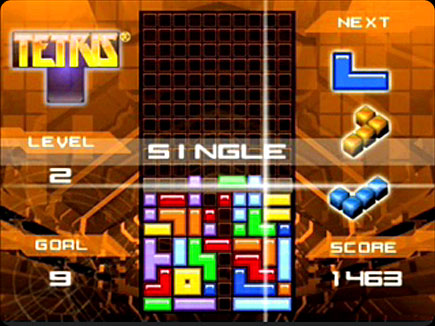 Tetris gameplay area.