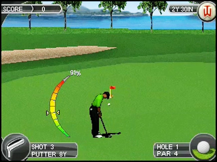 Tiger Woods PGA Tour gameplay area.