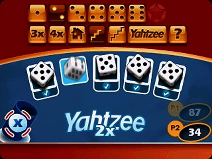 Yahtzee gameplay area.